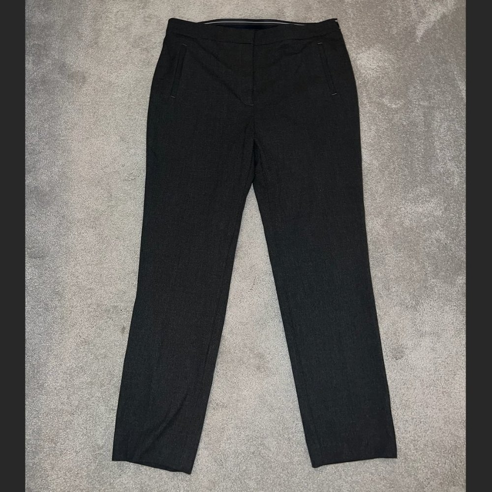 Zara Basics Elastic Waist Band Work Pants Dark Grey